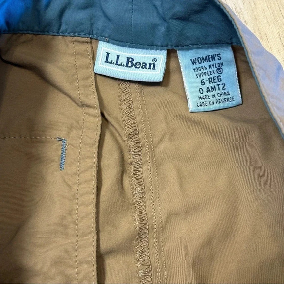L.L. Bean Toasted Almond Adjustable Crop Gorpcore Nylon Performance Hiking Pants - Picture 5 of 5